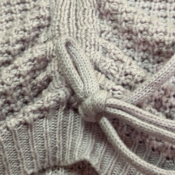 Sincerely Jules Adjustable Lavender Longsleeve Double Vneck Knit Cropped Sweater - Picture 7 of 8